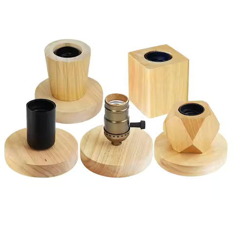 Lampe de Table Design Bois : Ambiance Rétro & Moderne pour Bureau, Salon, Chambre (Prise UE)