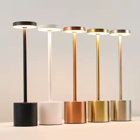 Lampe de Table LED Tactile Métal Rechargeable - Ambiance 3 Couleurs