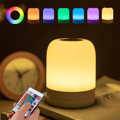 Veilleuse LED RGB Tactile 16 Couleurs - Lampe Portable à Intensité Variable pour Chambre