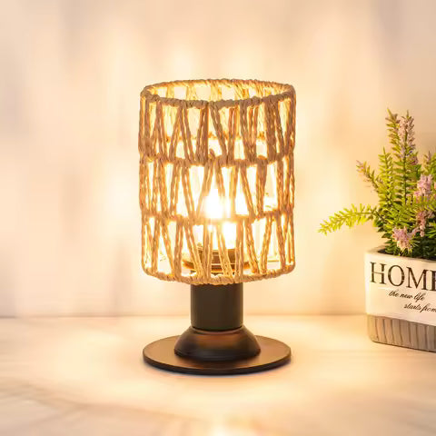 Lampe de Table Design en Chanvre Tressé - Ambiance Rustique & Moderne