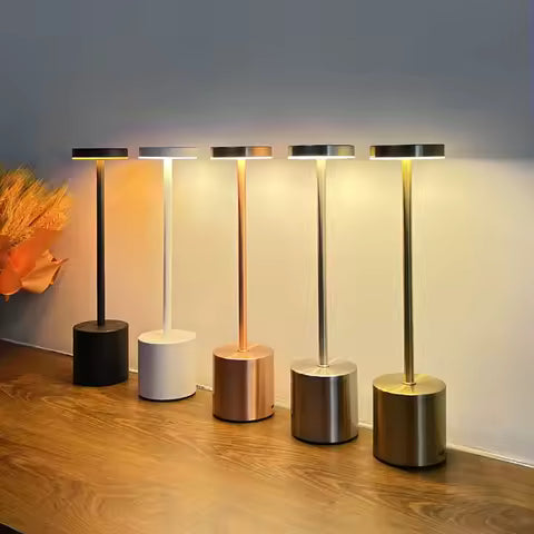 Lampe de Table Rétro Métal Rechargeable Sans Fil - Interrupteur Tactile pour Bureau, Chambre, Salon