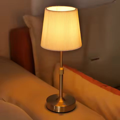 Lampe de Table Tactile Rechargeable en Tissu - Ambiance Chaleureuse 2700K pour Restaurant & Hôtel