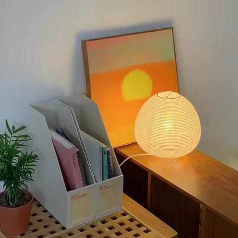 Lanterne Japonaise LED en Papier de Riz - Lampe de Chevet Créative pour Salon et Chambre