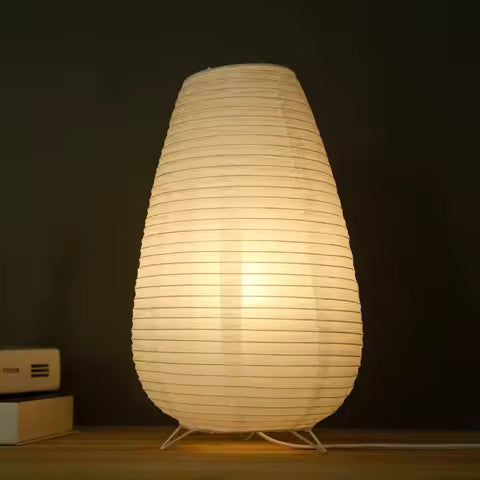 Lampe de Table Design Rétro en Papier Xuan avec LED - Idéale pour Salon, Chambre, Chevet