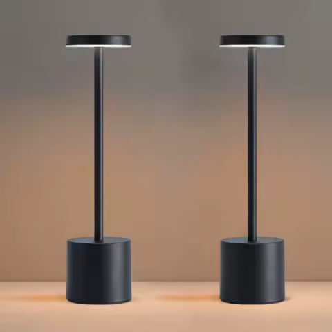 Lampe de Chevet LED Tactile Rechargeable - Sans Fil, 3 Couleurs Ambiantes