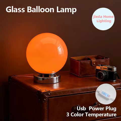 Lampe de Chevet Vintage USB en Verre de Murano - 3 Températures de Couleur