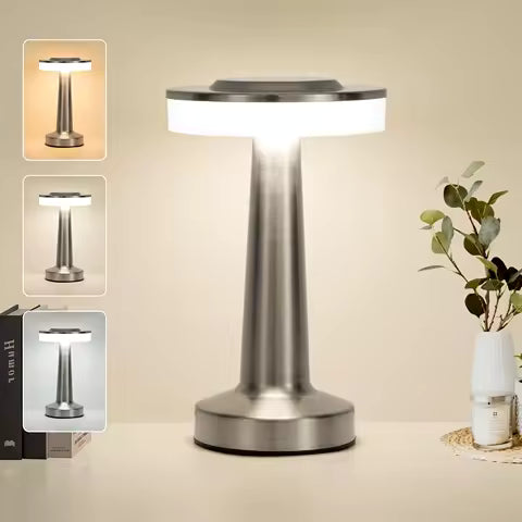 Lampe de Table LED Tactile Sans Fil - Veilleuse & Lampe de Lecture Décorative