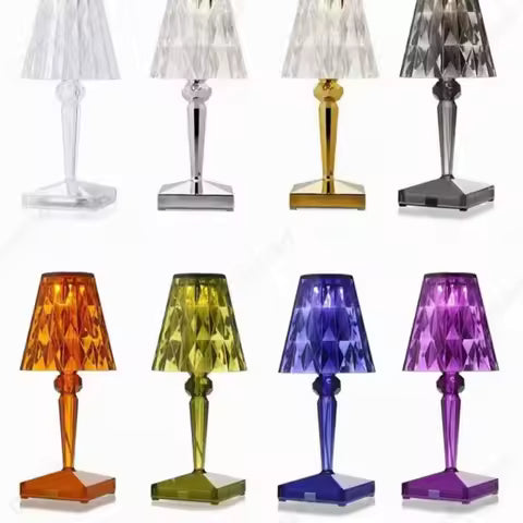 Lampe de Bureau LED Diamant Tactile USB - Veilleuse Décorative Acrylique