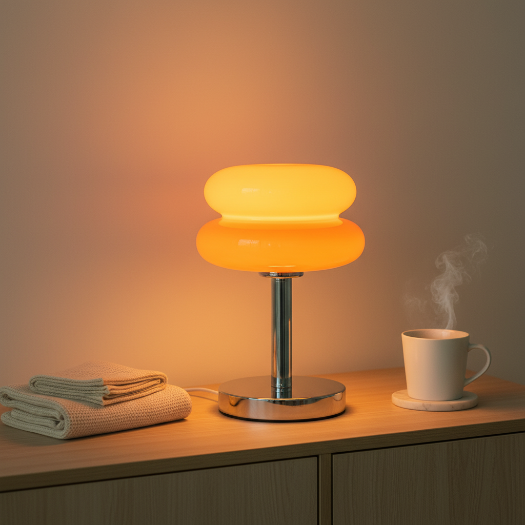 Lampe verre macaron, ambiance douce