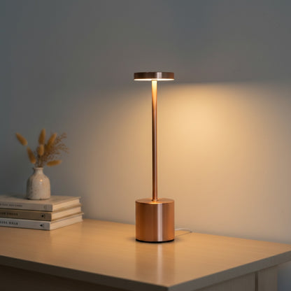 Lampe de Table Rétro Métal Rechargeable Sans Fil - Interrupteur Tactile pour Bureau, Chambre, Salon
