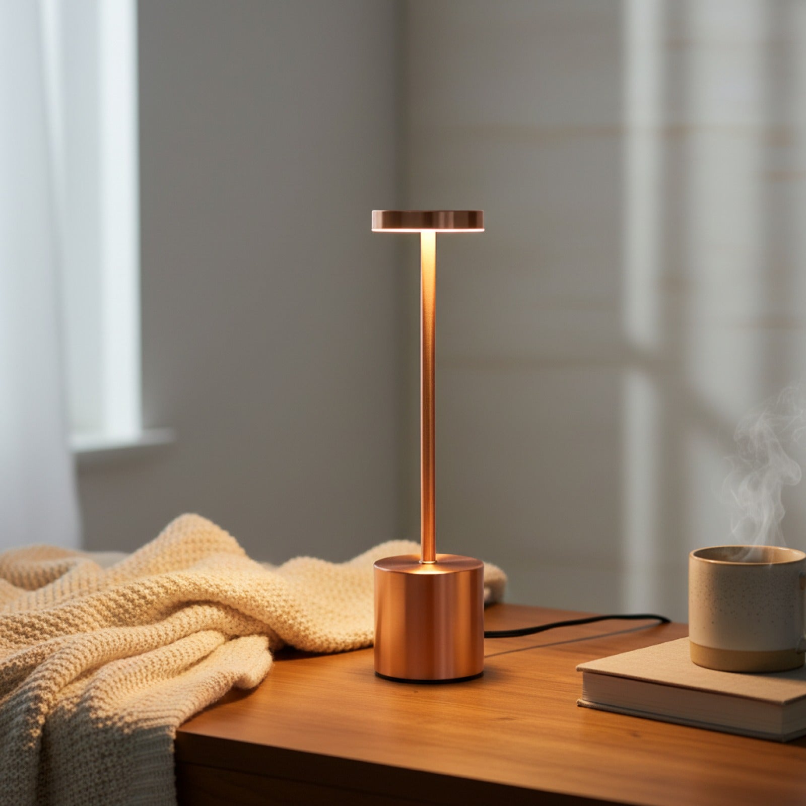 Lampe de Table Rétro Métal Rechargeable Sans Fil - Interrupteur Tactile pour Bureau, Chambre, Salon
