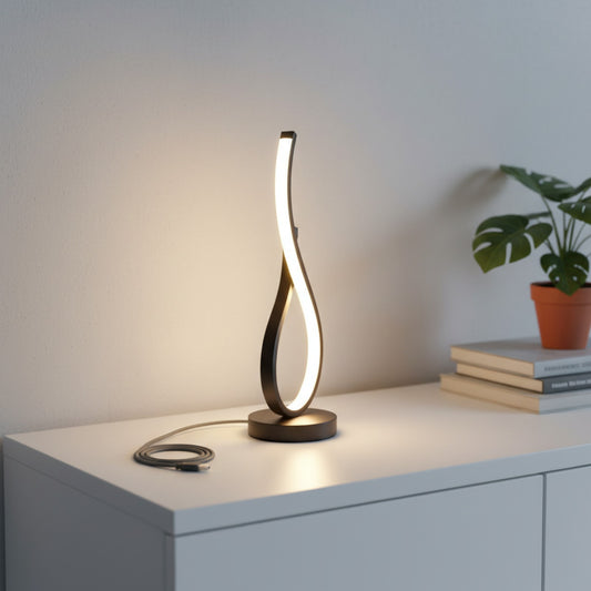 Veilleuse LED Spirale Dimmable 3 Couleurs - Lampe de Bureau & Lecture Design pour Salon, Chambre, Bureau