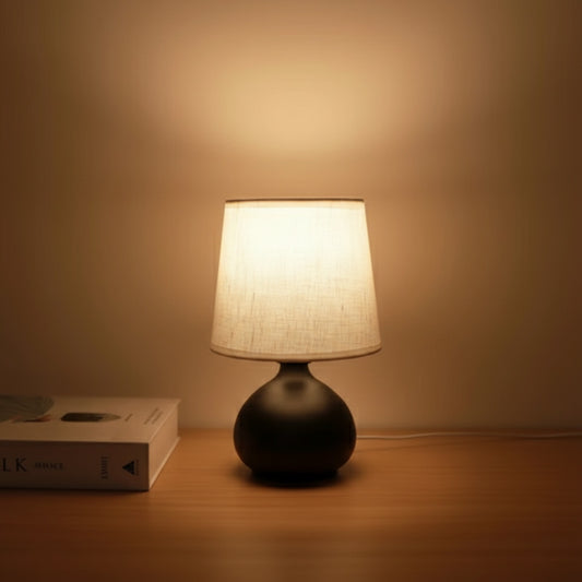 Lampe de Chevet Design Moderne en Tissu avec Lumière Chaude et USB