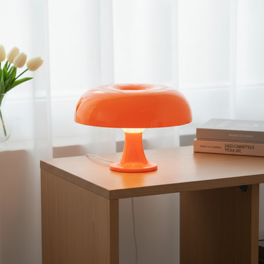 Lampe de Table Champignon Design Danois Orange - Ambiance Moderne & Minimaliste