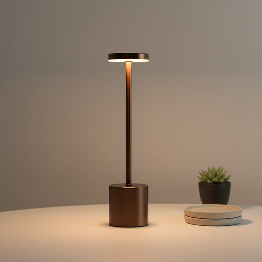 Lampe de Table LED Tactile Métal Rechargeable - Ambiance 3 Couleurs