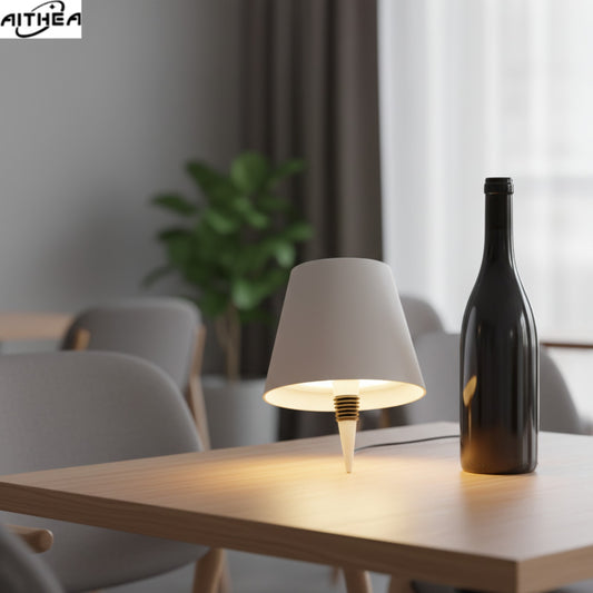 Lampe de Table LED Sans Fil AITHEA Rechargeable pour Bouteille de Vin - Décoration Bar & Café