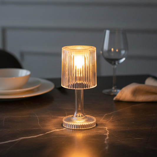 Mini Lampe de Table LED Cristal - Veilleuse Changement de Couleur à Batterie pour Chevet, Dîner, Bar, Fête