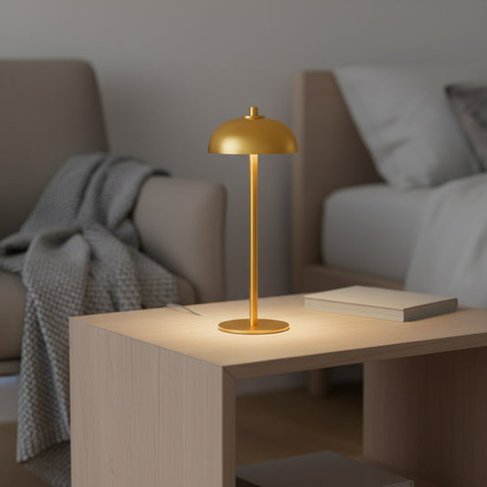 Lampe de Table Champignon Rechargeable Sans Fil - Lampe d'Ambiance Tactile USB-C pour Chambre et Camping